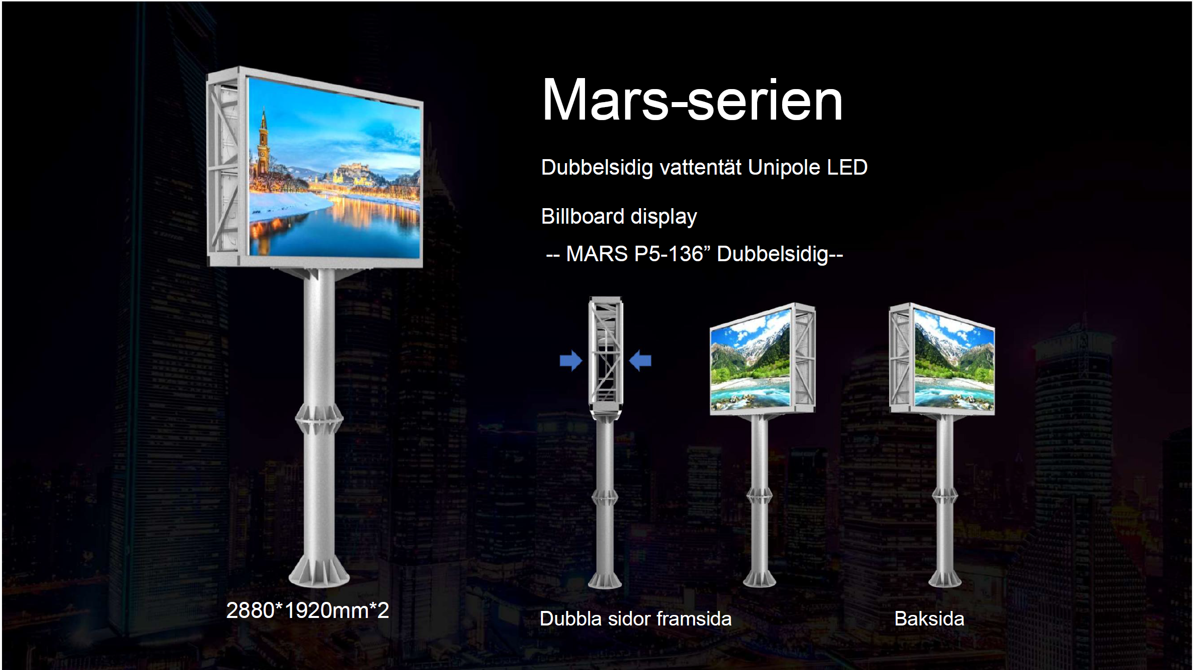 Mars P5-136" Dubbelsidig LED Billboard